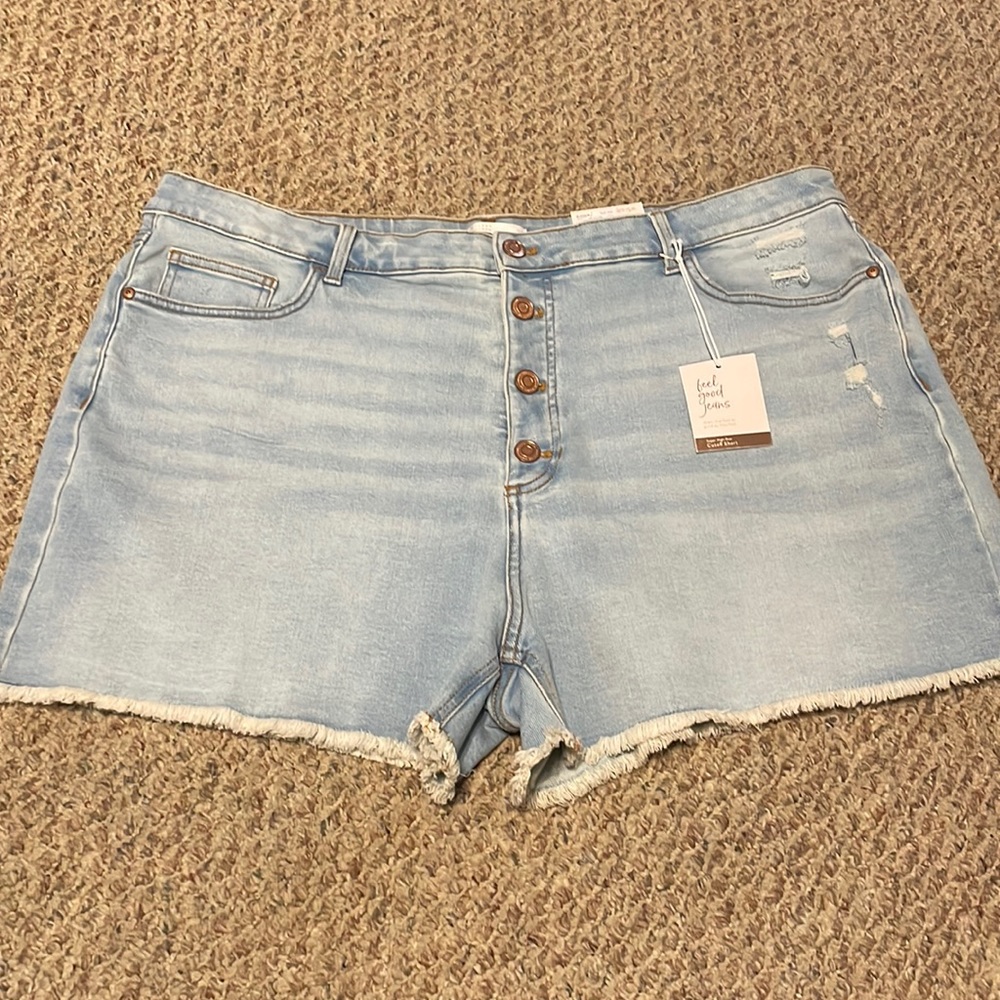 -Women’s LC Lauren Conrad High Rise Button Fly Cutoff Jean Shorts